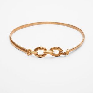 NWT ZARA ELASTIC BELT WITH TRIPLE BUCKLE GOLD BLOGGERS FAV